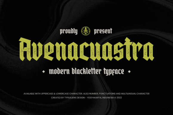 Avenacuastra: A Bold Blackletter Font for Handmade Designers and Makers