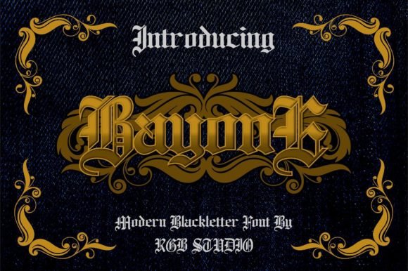 Bayone: A Bold Blackletter Font for Striking Brand Identities