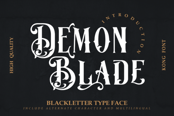 Demon Blade: A Playful Vintage Blackletter Font for Designers