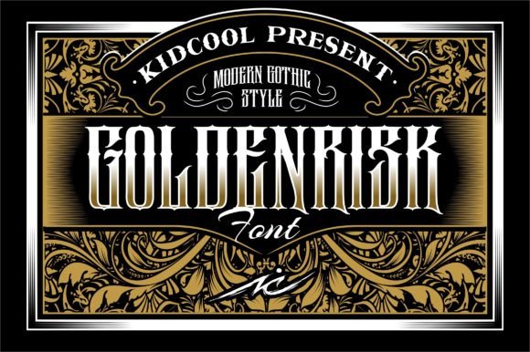 Goldenrisk Font: Modern Gothic Elegance for Creative Design