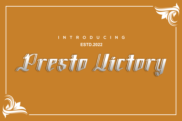 Presto Victory: A Bold Blackletter Font for Daring Digital Designs