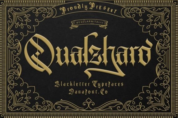 Qualzharo Blackletter Font: Elevating Digital Design with Classic Elegance