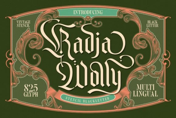 Radja Wolly: A Bold Blackletter Font for Modern Brand Identity Projects